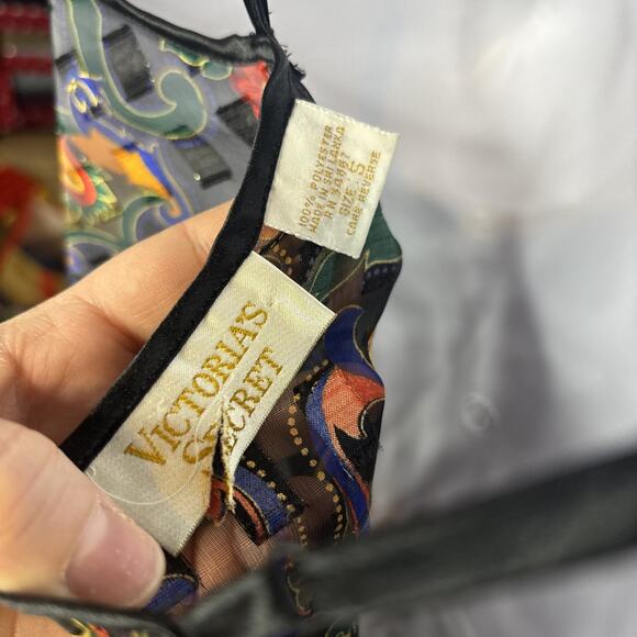 VTG Victoria's Secret Gold Label Chemise Bodysuit Small Floral Sheer Lingerie - Picture 6 of 10